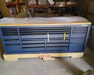 Tool Storage Heavy Duty 84 in. W Matte Blue Mobile Workbench Cabinet