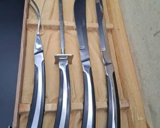 Mid Century Modern Eldan Carving Set In Box