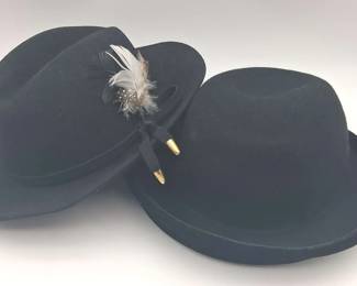 1 Vintage Bollman Doe Skin Felt 100 Wool Hat, Second Black 100 Wool Hat