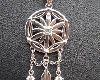Sterling Dreamcatcher Pendant On Sterling Chain