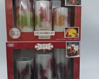 2 Holiday Led Candle Sets New In Box