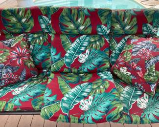 Set Of 3 Hampton Bay Outdoor Chair Cushions  3 Matching Pillows