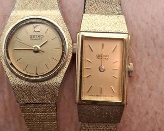 2 Gold Tone Womens Seiko Watches