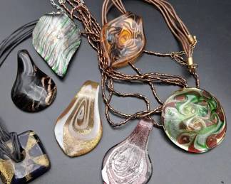 Blown Glass Pendant Necklaces