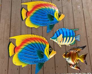 4 Metal Decorative Fish Wall Art