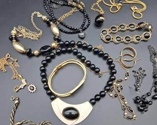 Black And Gold Tone Costume Jewelry