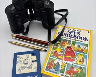 Binoculars 7 X .35 Spy Guide Book Vintage Pen, Cross Plus Puzzle