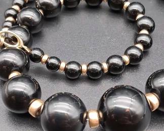 585 Gold And Black Onyx Necklace