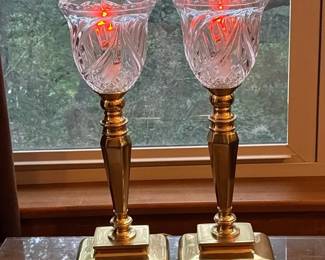 Pair Of Table Lamps, Solid Brass