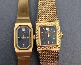 2 Vintage Gold Tone Bulova Womens Watches