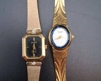2 Womens Elgin Watches Gold Tone