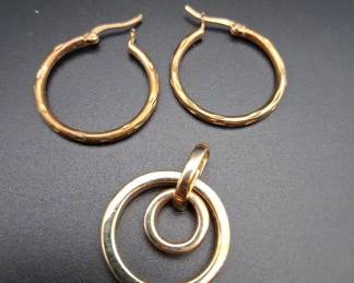 Sterling Pendant And Earrings