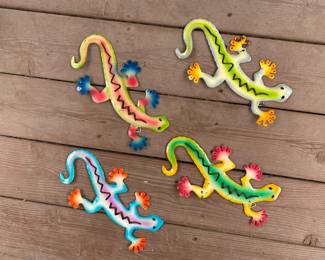 Metal Wall Art 4 Lizards