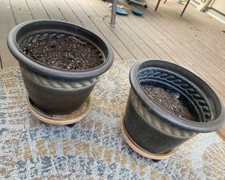 2 Matching Large Plastic Pots