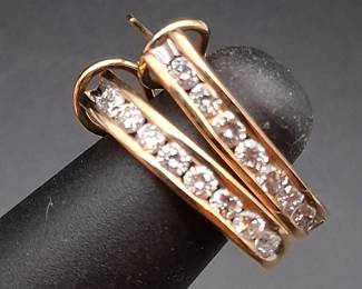 14k Gold and Diamond Earrings