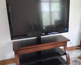 Sanyo 53 Inch TV works  And Entertainment Stand Attached