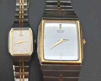 2 Vintage Seiko Watches Men And Women