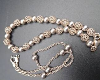 2 Sterling Beaded Bracelets