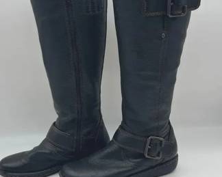 B.O.C. Womens Leather Tall Riding Boots Size 6 black