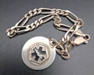 Sterling Medic Bracelet Allergic To Penecillin