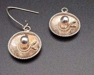 Sterling Sombrero Earrings