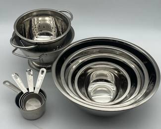 Stainless Mixing Bowls, Colanders, And Measuring Cups