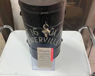 1920’s voting can with ballot 