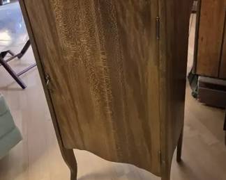 Vintage Wooden Cabinet with Shelves  Storage or Record Cabinet
