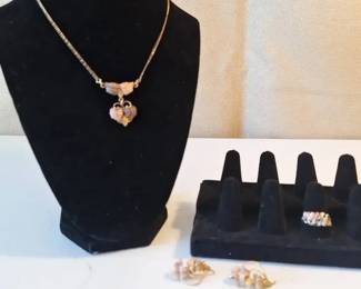  03 Black Hills Gold Jewelry Set  Necklace, Ring  Earrings