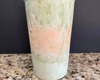 126 cylindricalceramicvasewithgreenand