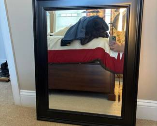 056 blackframedbeveledwallmirrorwithwi