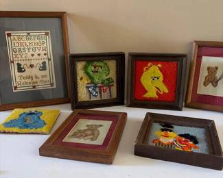 170 vintageframedcrossstitchlatchhookw