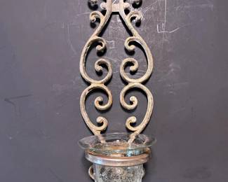 119 vintagewroughtmetalwallmountedcandl