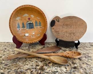 135 handpaintedwoodenplatewithcountrysi