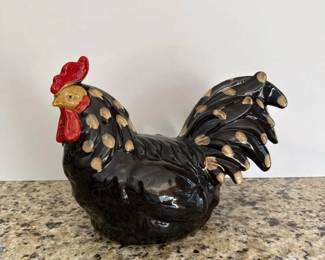 013 vintageceramicroosterfigurinewithpa