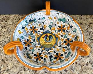 141 ceramichecasolapaintedroostermotifs