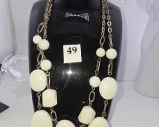 Large ivory bead necklace