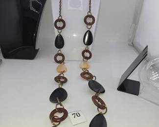 Multi bead dark tone necklace