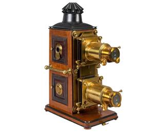 Antique Magic Lantern Projector with Book, c. 1890s