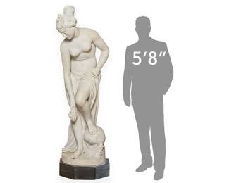 After Christopher Gabriel Allegrain, marble Venus statue