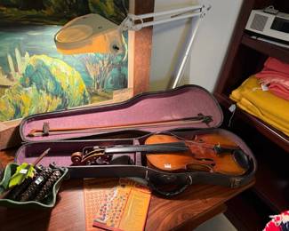 Violin, Desk Lamp 