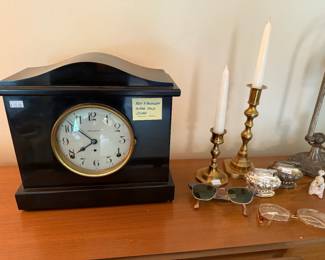 Candlestick Holders, Mantle Clock