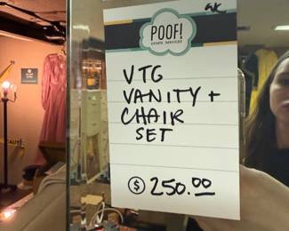 Vtg Vanity & Chair Set 