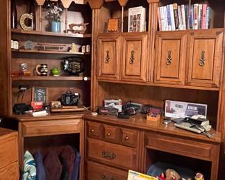 SOLID WOOD TRADITIONAL WOODEN BEDROOM WALL UNITS-ONE WITH DESK