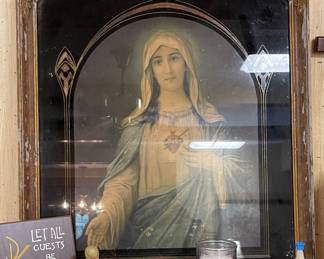 ORNATELY FRAMED IMMACULATE HEART OF MARY PICTURE
