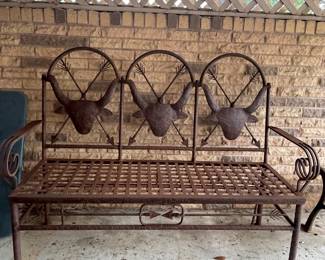 METAL WESTERN STEER BENCH