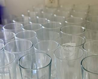 Set of clear drinking glasses