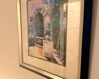 Framed garden doorway floral print
