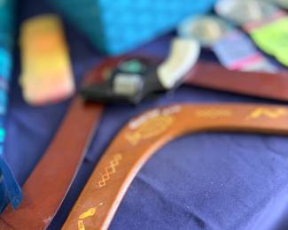 Leather belt and wristwatch