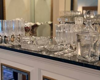 Crystal glassware and stemware display